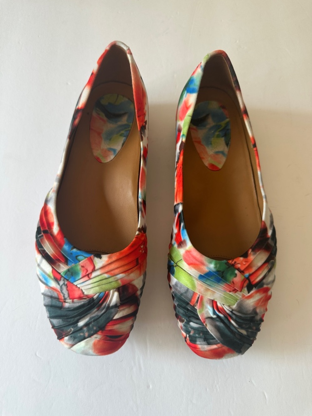 Earthies Floral Red Multi-Color Slip-On Flats